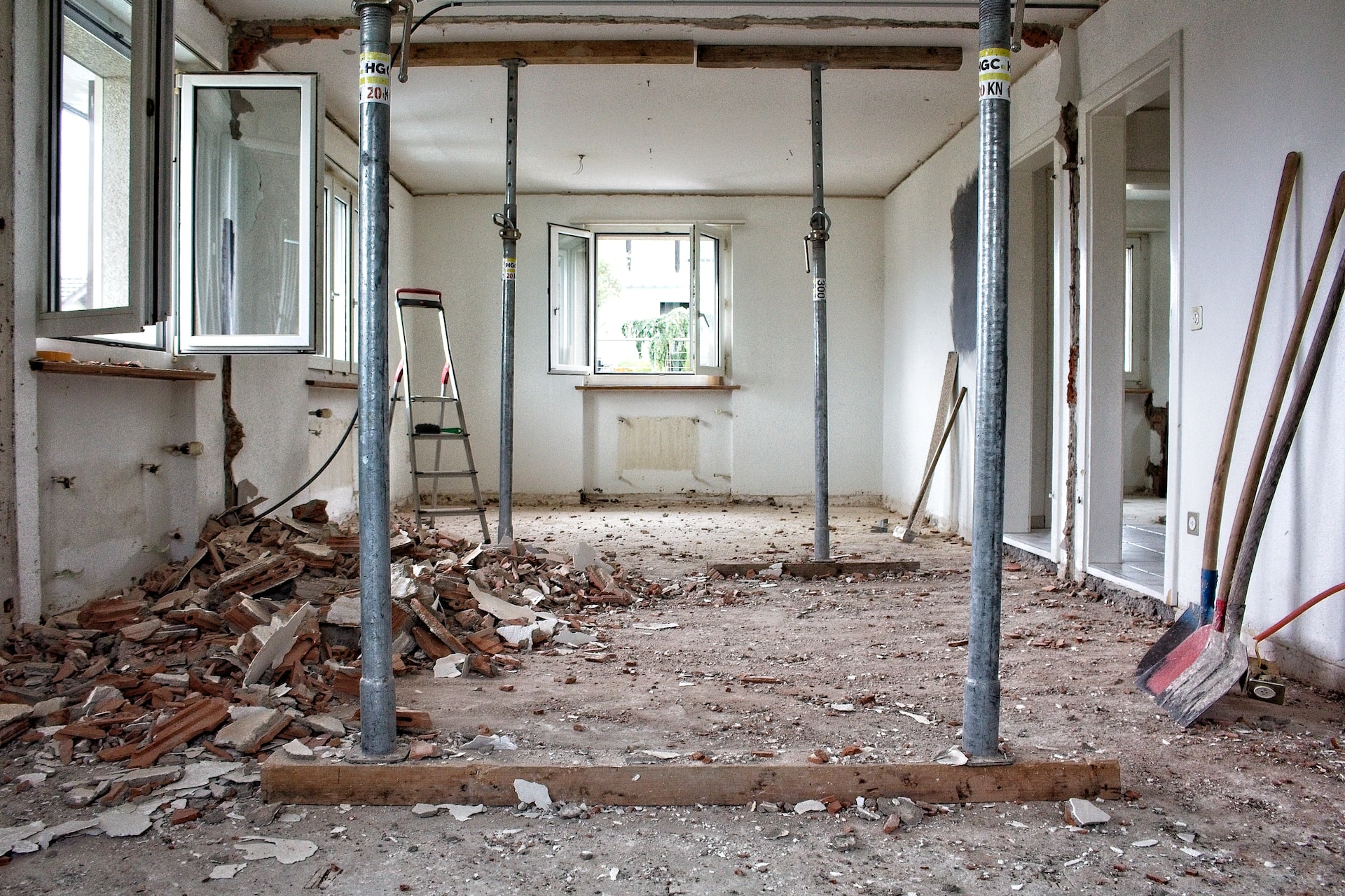 flipping houses tax - gutted room