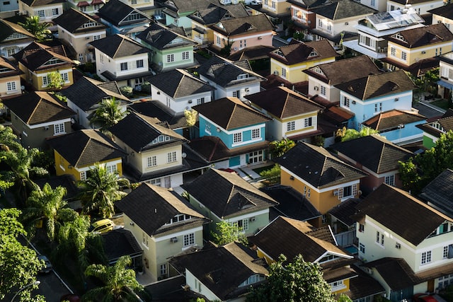 multi-color suburban homes